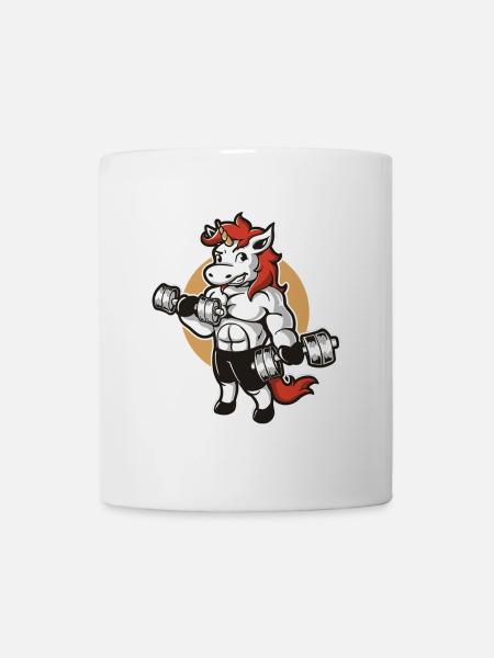 Unicorn Muscular Hanteln - Tasse - Weiß