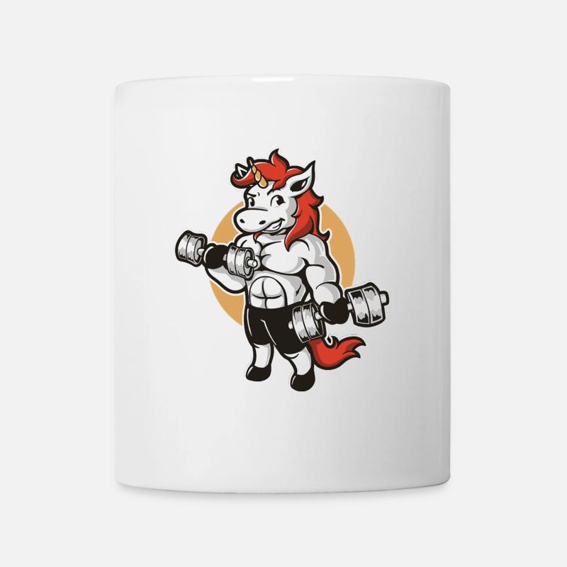 Unicorn Muscular Hanteln - Tasse - Weiß