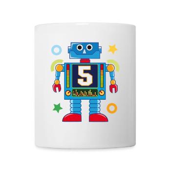 Kleiner Roboter 5 Jahre - Tasse - Weiß - Vorne