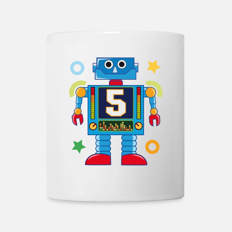 Kleiner Roboter 5 Jahre - Tasse - Weiß