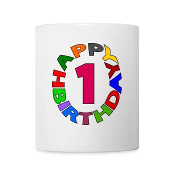 Happy Birthday 1 - Tasse - Weiß - Vorne