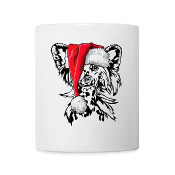 Père Noël chinois Chien à crête Signes de Noël - Mug blanc - blanc - Devant