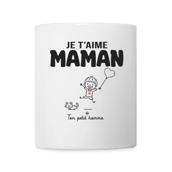 je t aime maman cadeau maman garçon fête des mères - Mug blanc - blanc - Devant