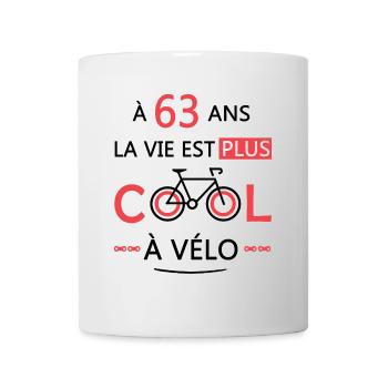 63 ans anniversaire vélo cadeau Vélo 63 Ans - Mug blanc - blanc - Devant