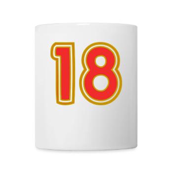 18. 18 YEARS OLD. 18th ANNIVERSARY. 18 BIRTHDAY. - Mug - white - Front