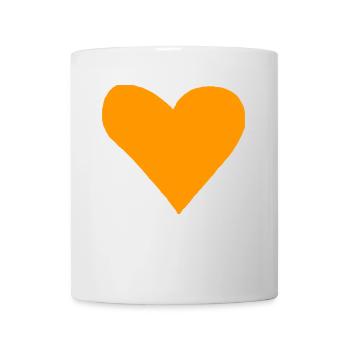 Idée cadeau orange coeur - Mug blanc - blanc - Devant