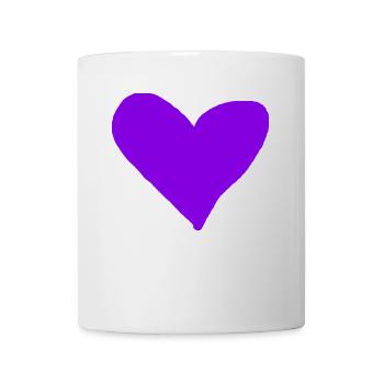 Coeur Violet Idée Cadeau Violet Coeur Amour - Mug blanc - blanc - Devant