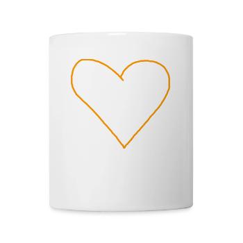 Idée cadeau orange coeur - Mug blanc - blanc - Devant