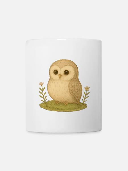 Nordischer Wald - Eule - Tasse - Weiß