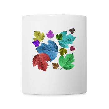 Feuilles, coloré, feuillage, automne, arbre, feuille, arbres - Mug blanc - blanc - Devant