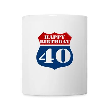 40th Birthday , US Happy Birthday 40 (25) - Mug - white - Front