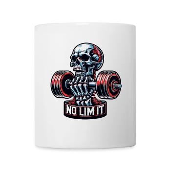 Crâne de musculation No Limit Workout avec haltère - Mug blanc - blanc - Devant