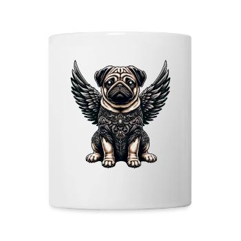 Süßer Mops Engel mit barocken und gotischen - Tasse - Weiß - Vorne