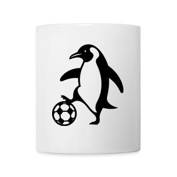 Pinguin Fußball Silhouette Minimalistischer Fußbal - Tasse - Weiß - Vorne