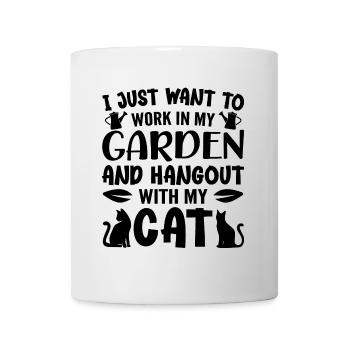I Just Want Work In My Garden And Hangout My Cats - Mug blanc - blanc - Devant