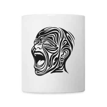 Dessin abstrait d’une personne hurlante - Mug blanc - blanc - Devant