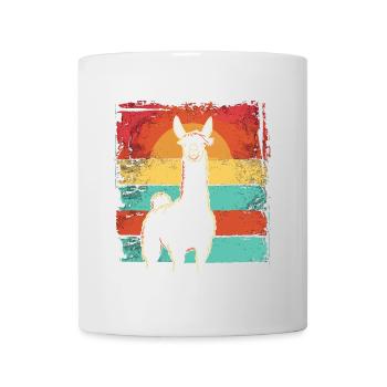 Lama Alpaka Vintage - Tasse - Weiß - Vorne