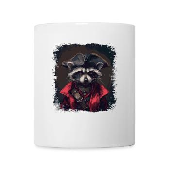Waschbär Pirat - Tasse - Weiß - Vorne