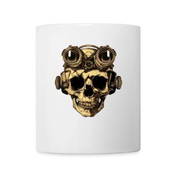 Dieselpunk Zombie Totenkopf - Tasse - Weiß - Vorne