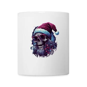 Schädel mit Weihnachtsmütze - Tasse - Weiß - Vorne
