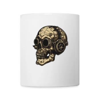 Dieselpunk Zombie Totenkopf - Tasse - Weiß - Vorne