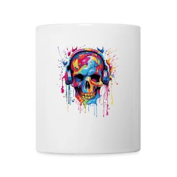 Zombie skull loves music - Mug - white - Front
