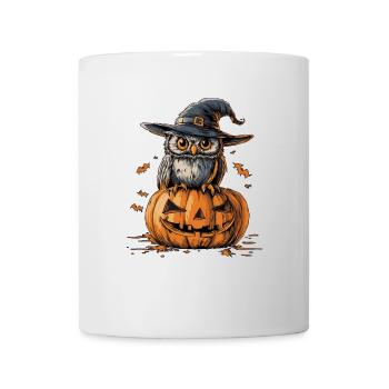 Lustige Halloween Eule - Tasse - Weiß - Vorne