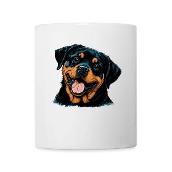Chiot Rottweiler - Mug blanc - blanc - Devant