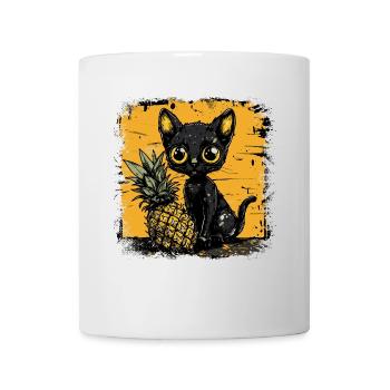 Ananas et chat - Mug blanc - blanc - Devant