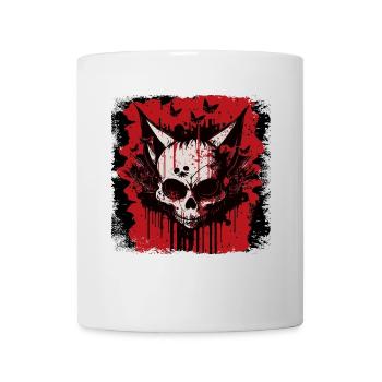 Crâne de chat zombie - Mug blanc - blanc - Devant