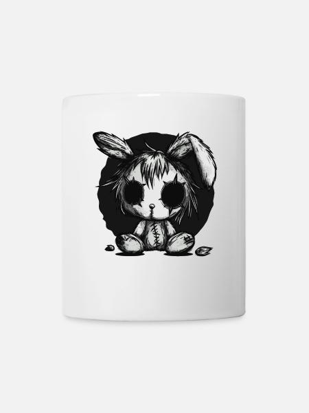Mignon lapin effrayant - Mug blanc - blanc
