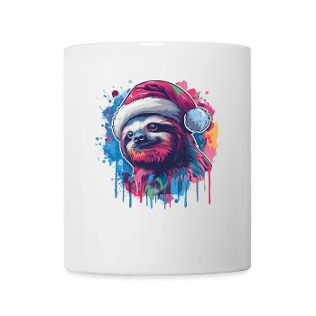 Sloth celebrates Christmas - Mug - white - Front