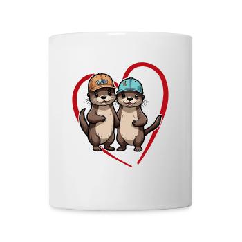 Two Cute Otter Buddies Buddies Forever - Mug - white - Front
