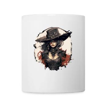 Emo Cowboy Steampunk Girl - Mug - white - Front