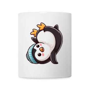 Penguin Headstand Chibi Cartoon Breakdance - Mug - white - Front