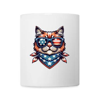 Chat cool avec lunettes de soleil et bandana - Mug blanc - blanc - Devant