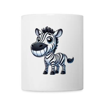 Zebra Grin Tooth Cartoon Happiness Joy Laughter - Mug - white - Front