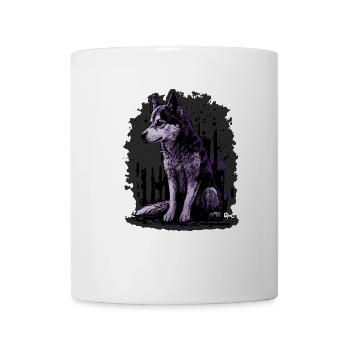 Chien husky - Mug blanc - blanc - Devant