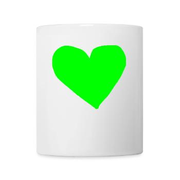Coeur Vert Idée Cadeau Vert Clair Amour Vert Herbe - Mug blanc - blanc - Devant