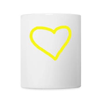 Heart Yellow Gift Idea Heart Love In Love - Mug - white - Front