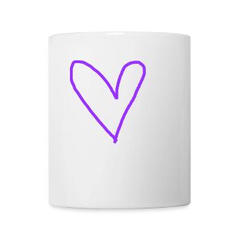 Coeur Violet Violet Idée Cadeau Amour En Amour - Mug blanc - blanc - Devant