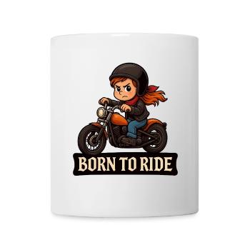 Fille motarde – Born to Ride - Mug blanc - blanc - Devant
