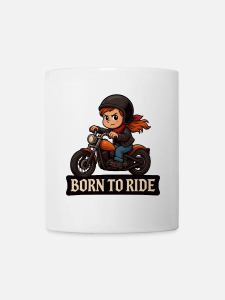 Biker Girl – Born to Ride - Mug - white