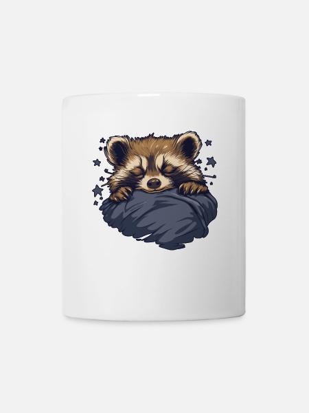 Träumender Waschbär - Tasse - Weiß