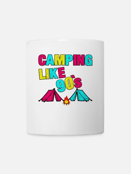 90er Jahre Camping - Tasse - Weiß