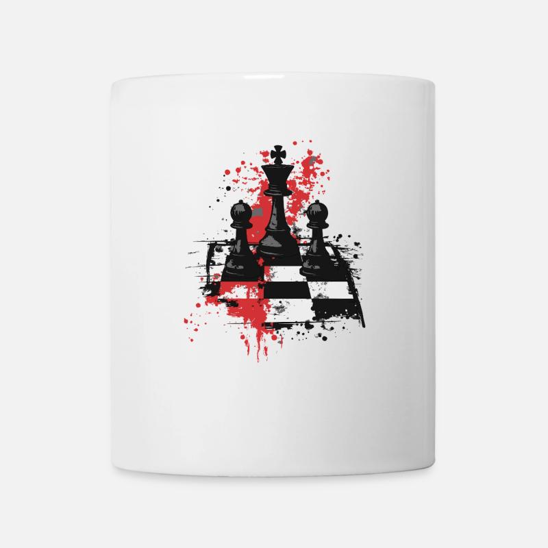 Pièces d’échecs, roi et pions - Mug blanc - blanc