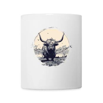 Schottisches Hochlandrind - Tasse - Weiß - Vorne