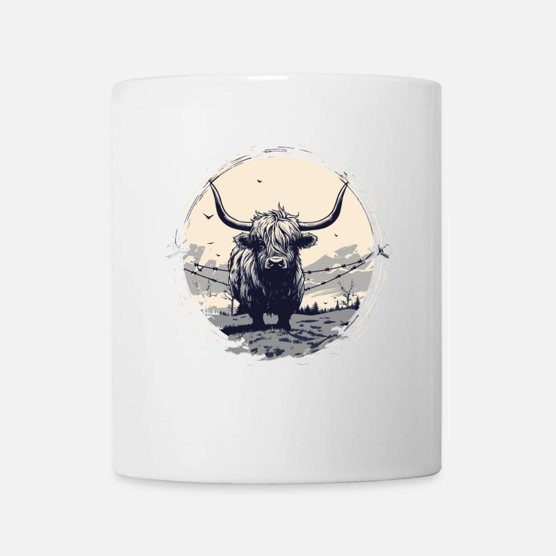 Schottisches Hochlandrind - Tasse - Weiß