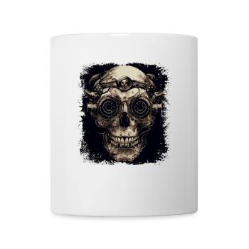Steampunk Zombie Totenkopf - Tasse - Weiß - Vorne
