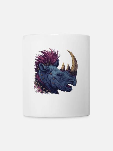 Fantasy Punkrock Rhino - Mug blanc - blanc